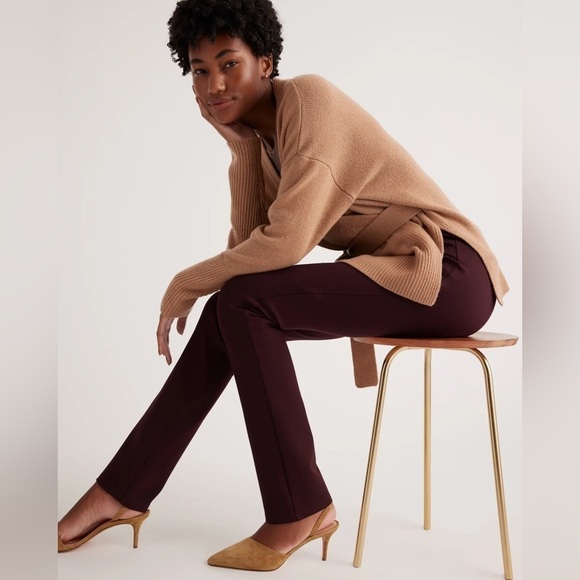 NWT small quince straight leg pants burgundy - Picture 5 of 16
